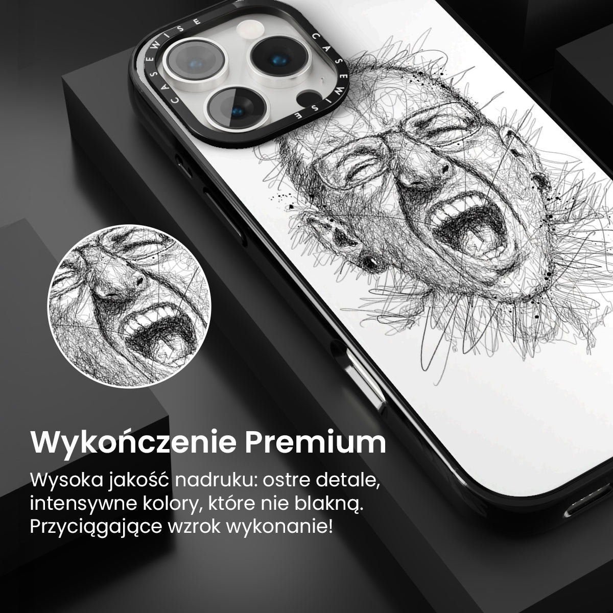 digital scribble art design inspired by chester bennington - Etui
