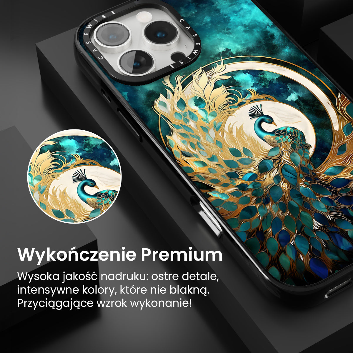 Abstract Peacock Kintsugi - Etui