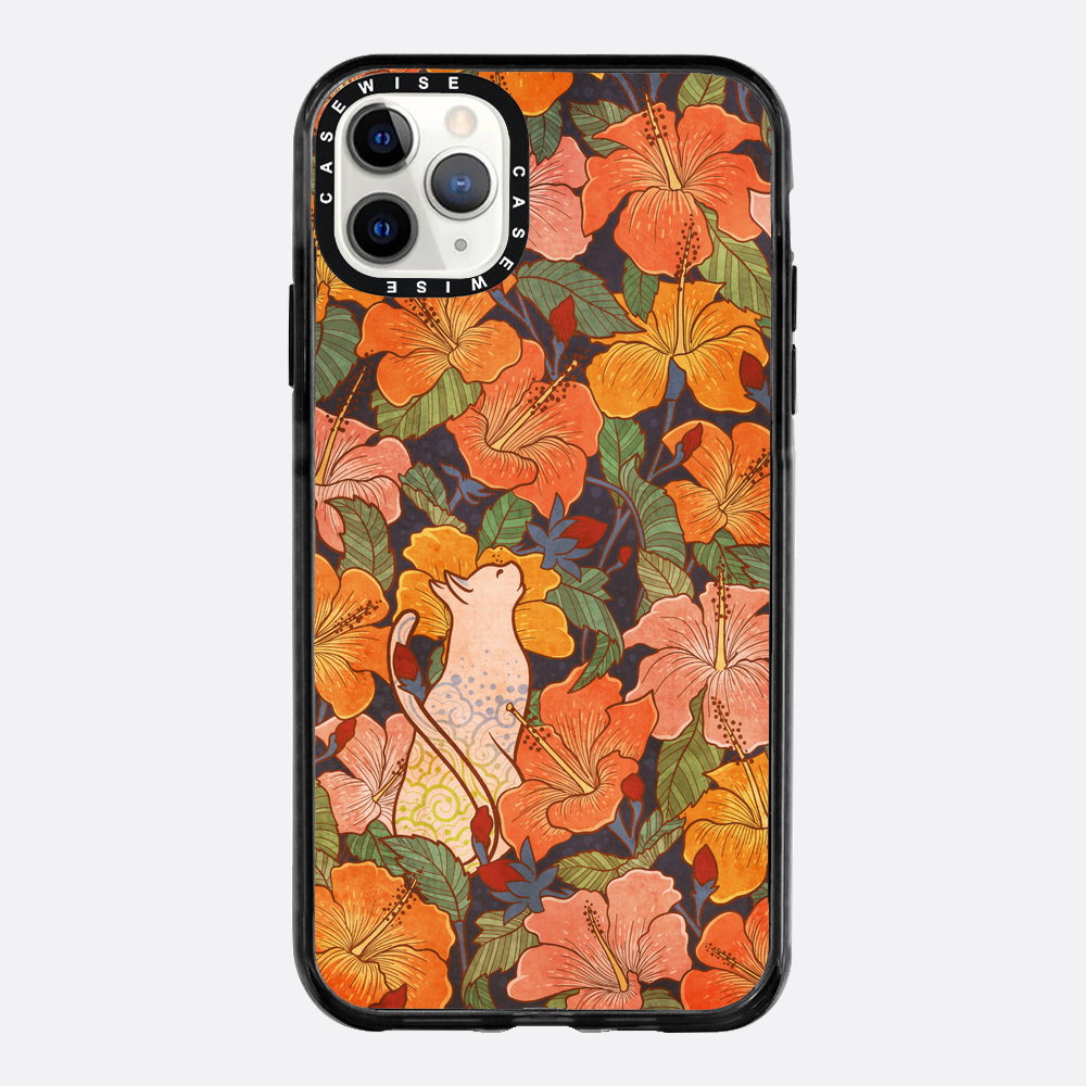 Cat and hibiscus - Etui