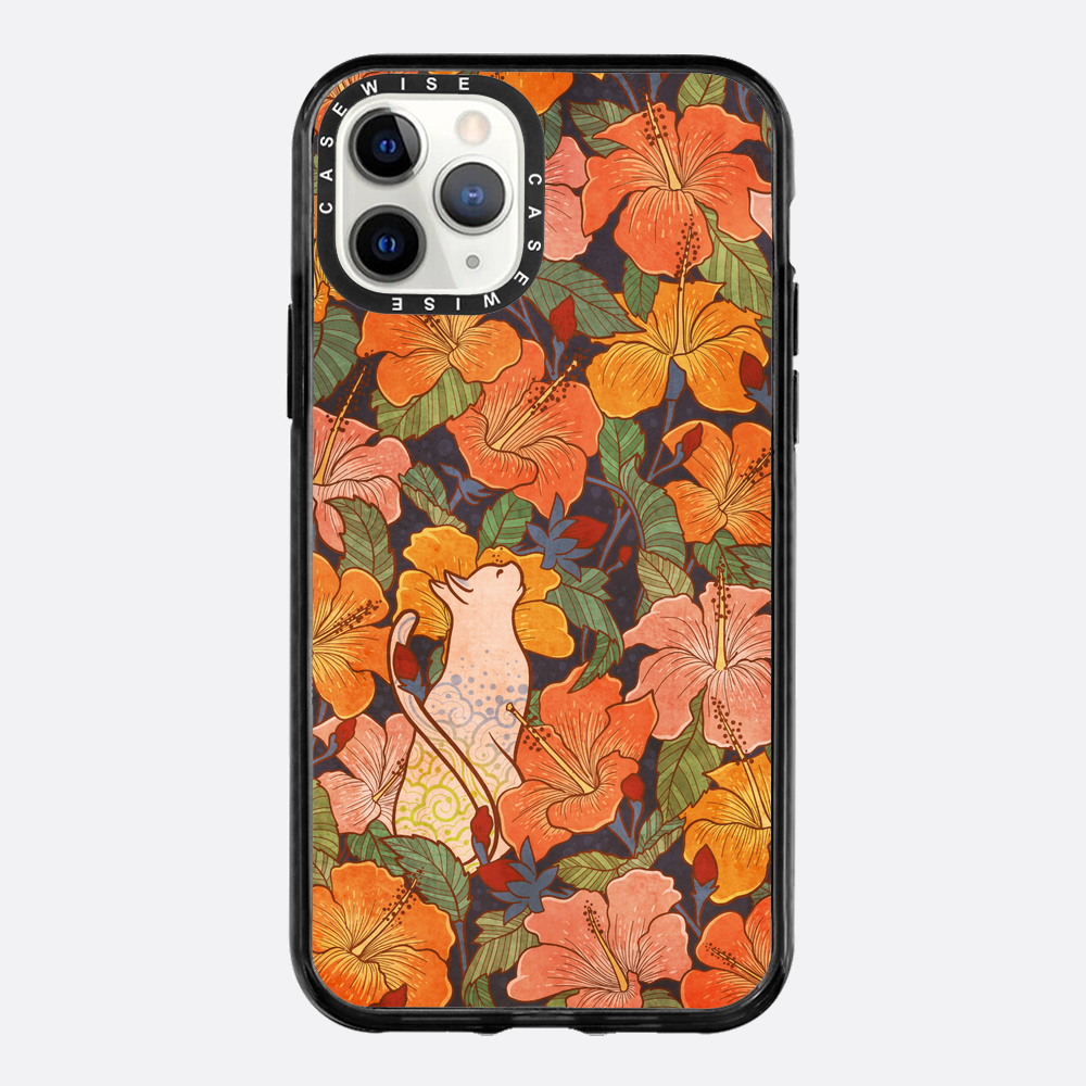 Cat and hibiscus - Etui