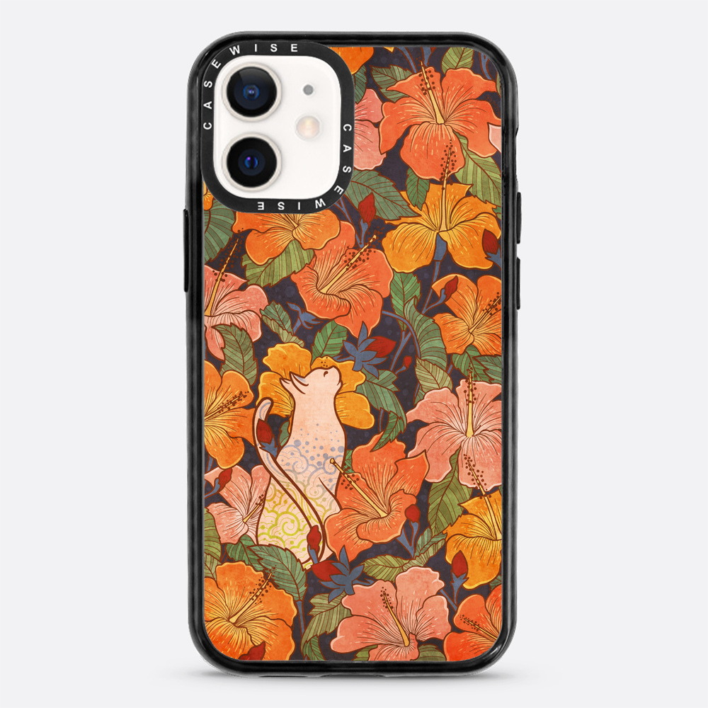 Cat and hibiscus - Etui
