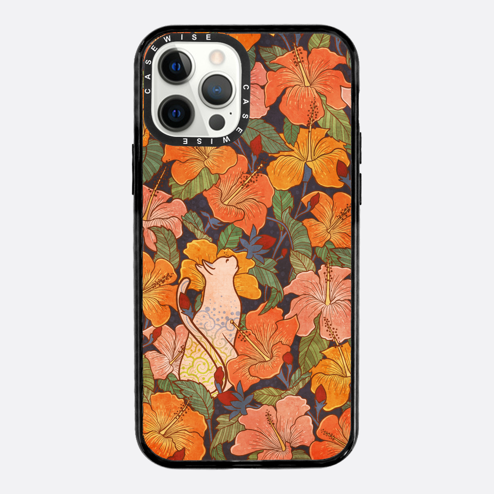Cat and hibiscus - Etui