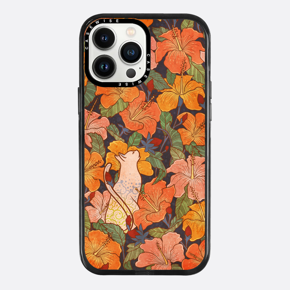 Cat and hibiscus - Etui