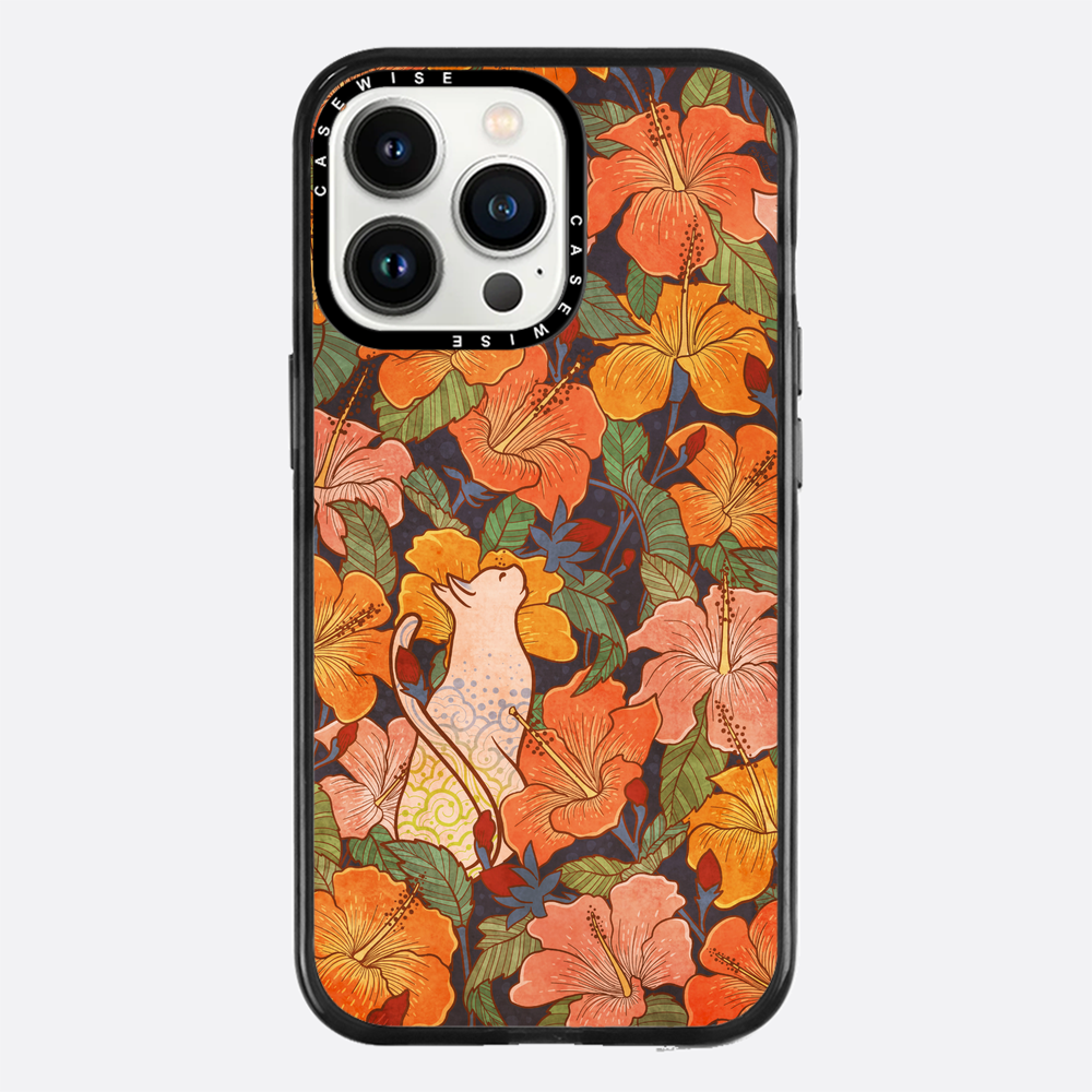 Cat and hibiscus - Etui