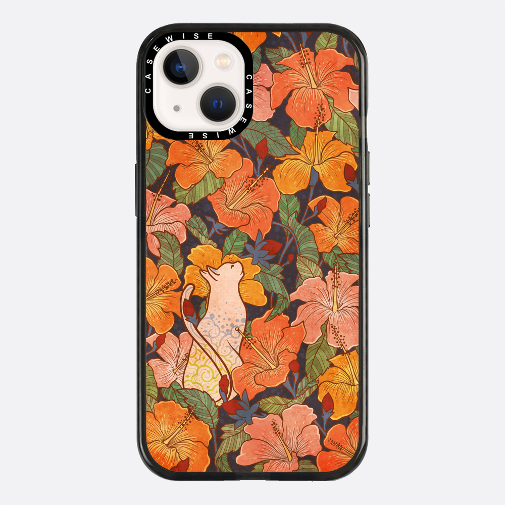 Cat and hibiscus - Etui