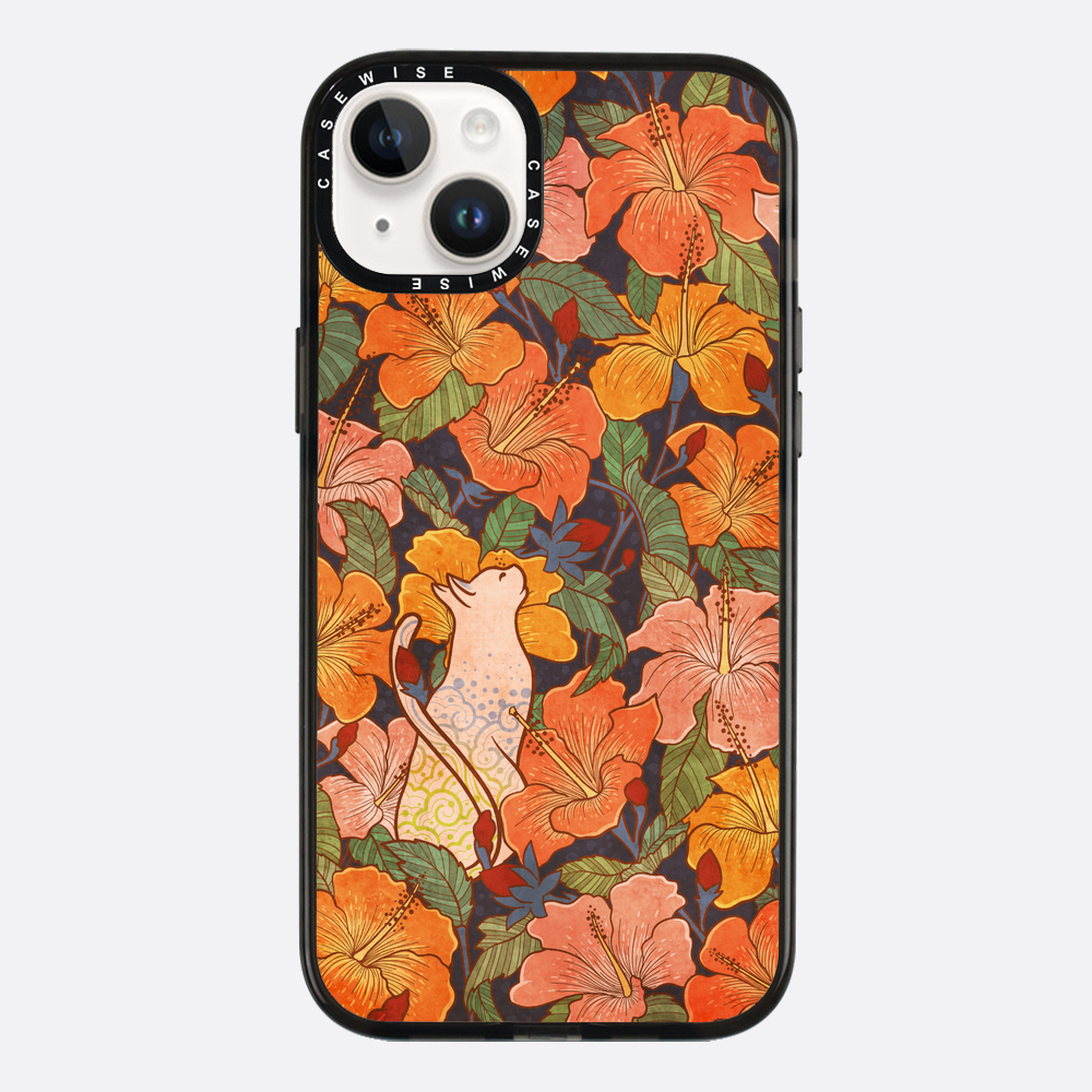Cat and hibiscus - Etui