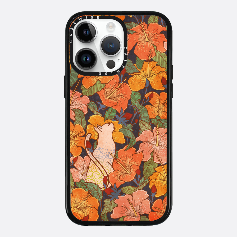 Cat and hibiscus - Etui