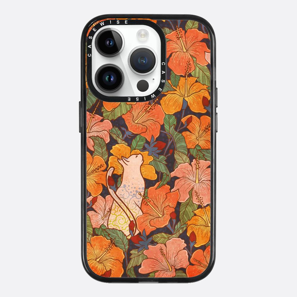 Cat and hibiscus - Etui