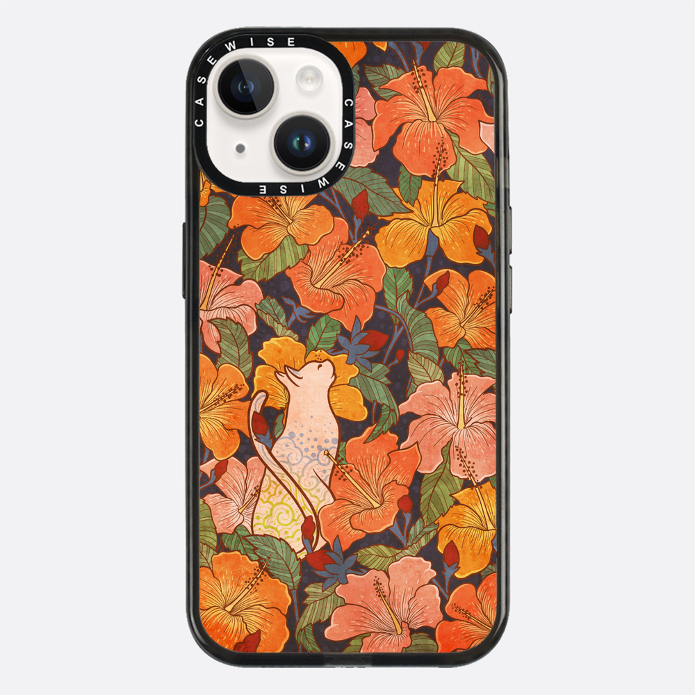 Cat and hibiscus - Etui