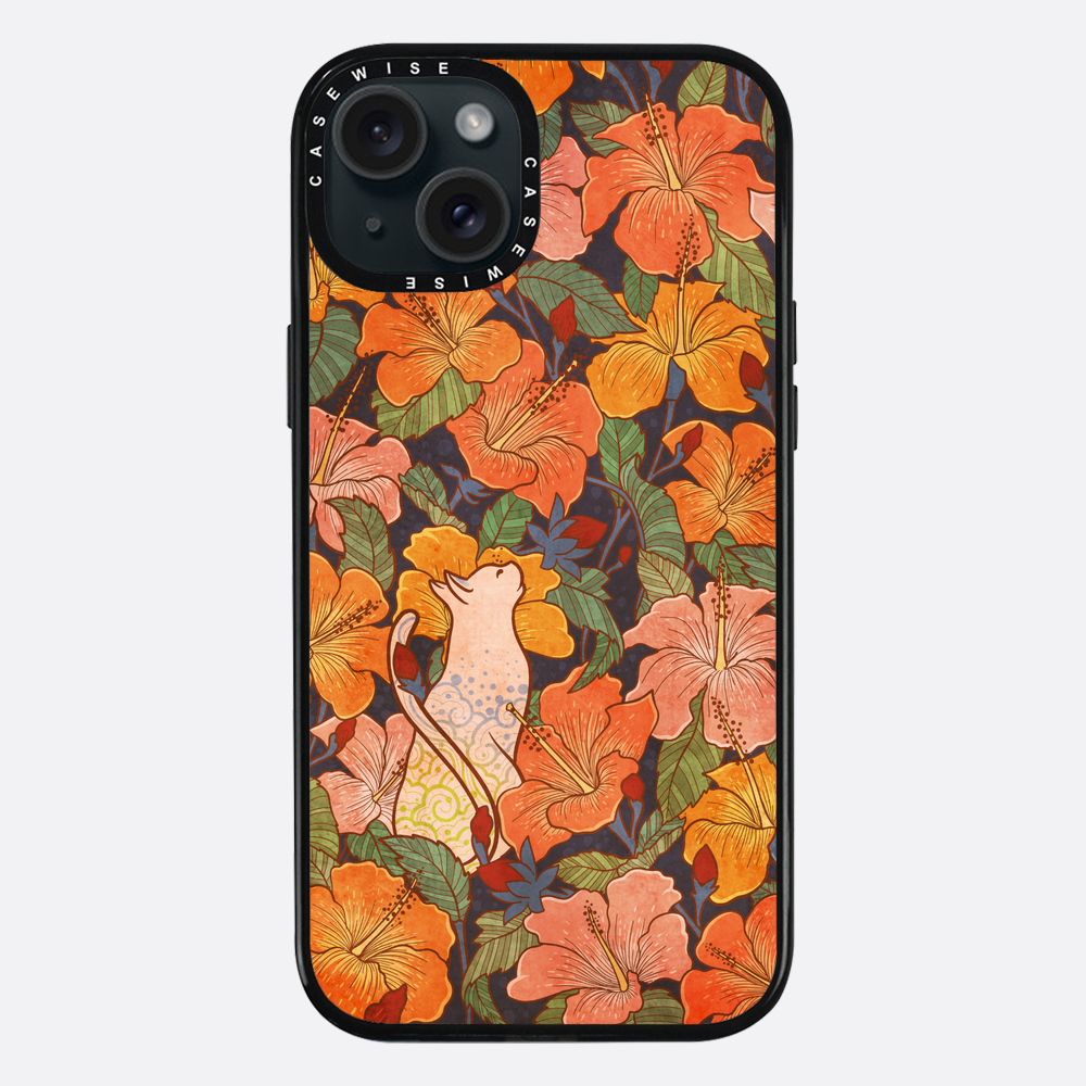 Cat and hibiscus - Etui
