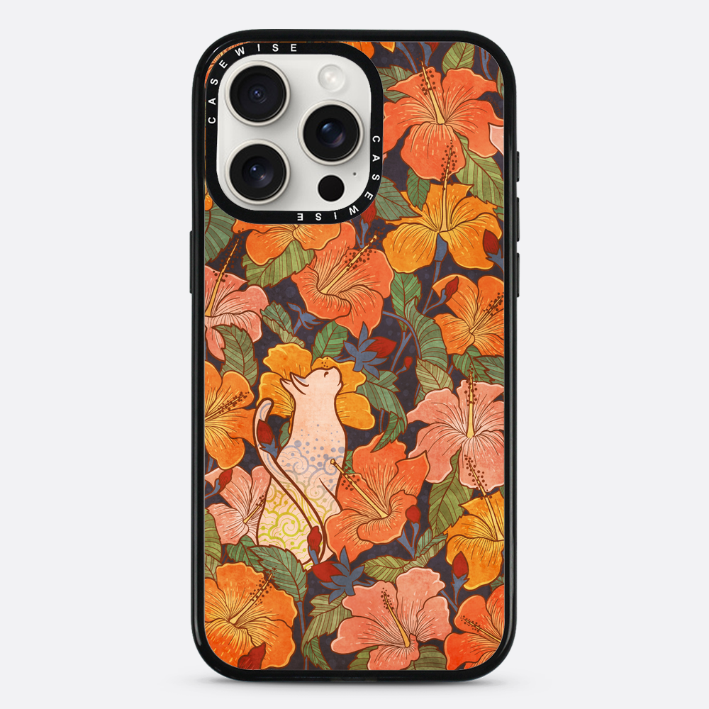 Cat and hibiscus - Etui