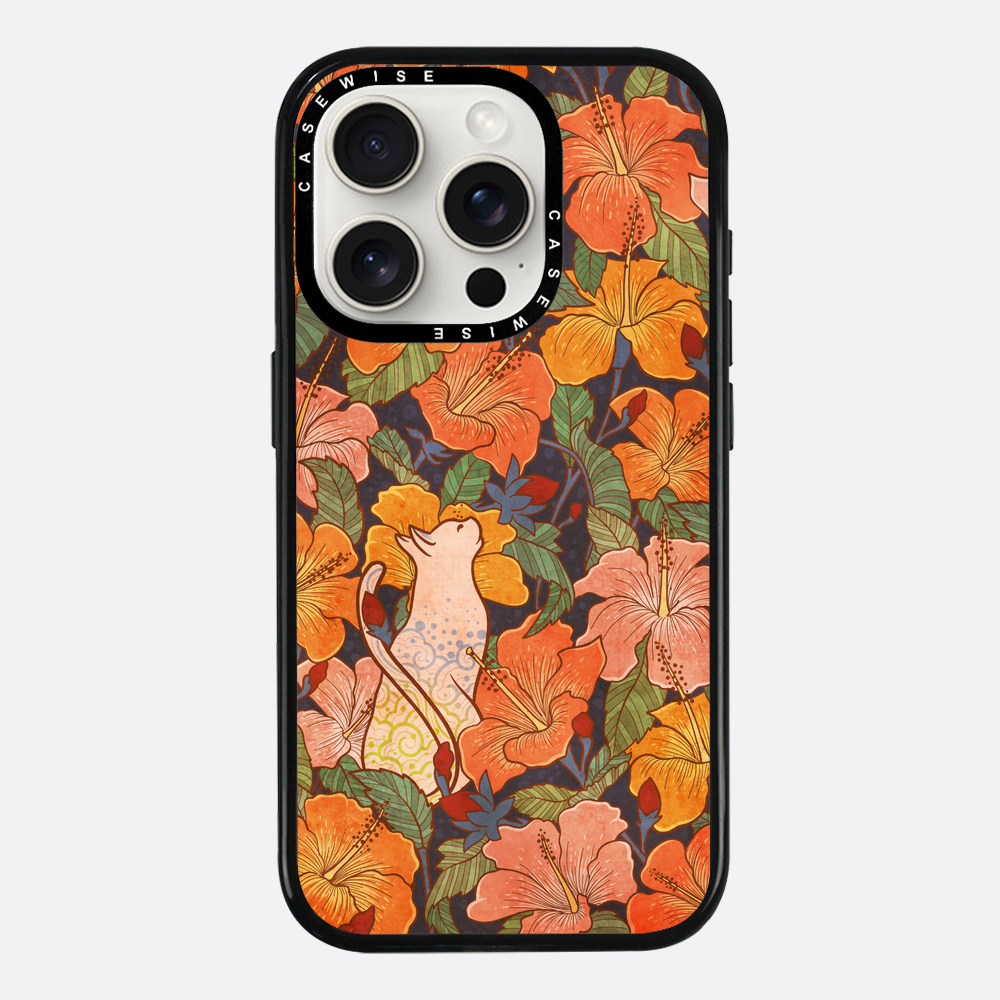Cat and hibiscus - Etui