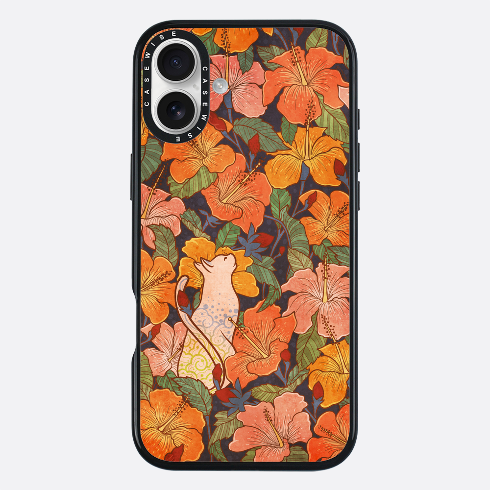 Cat and hibiscus - Etui