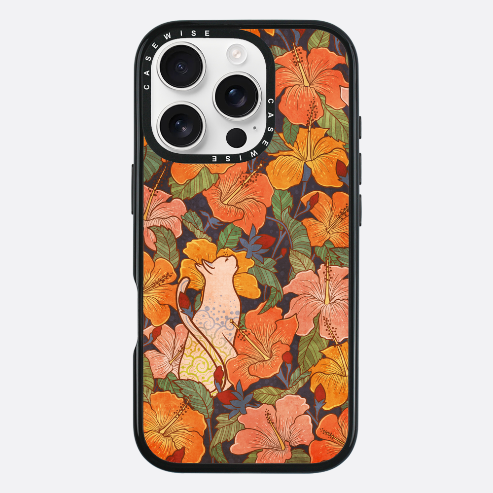 Cat and hibiscus - Etui
