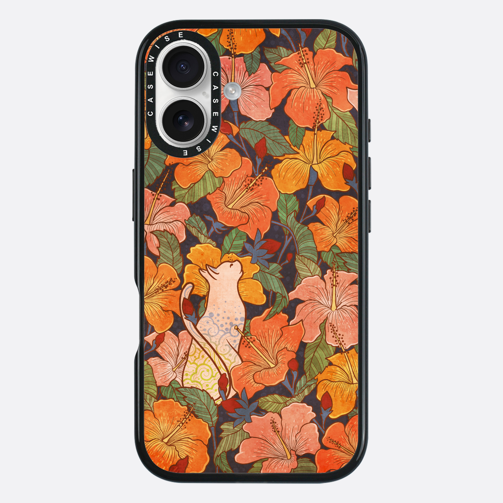 Cat and hibiscus - Etui