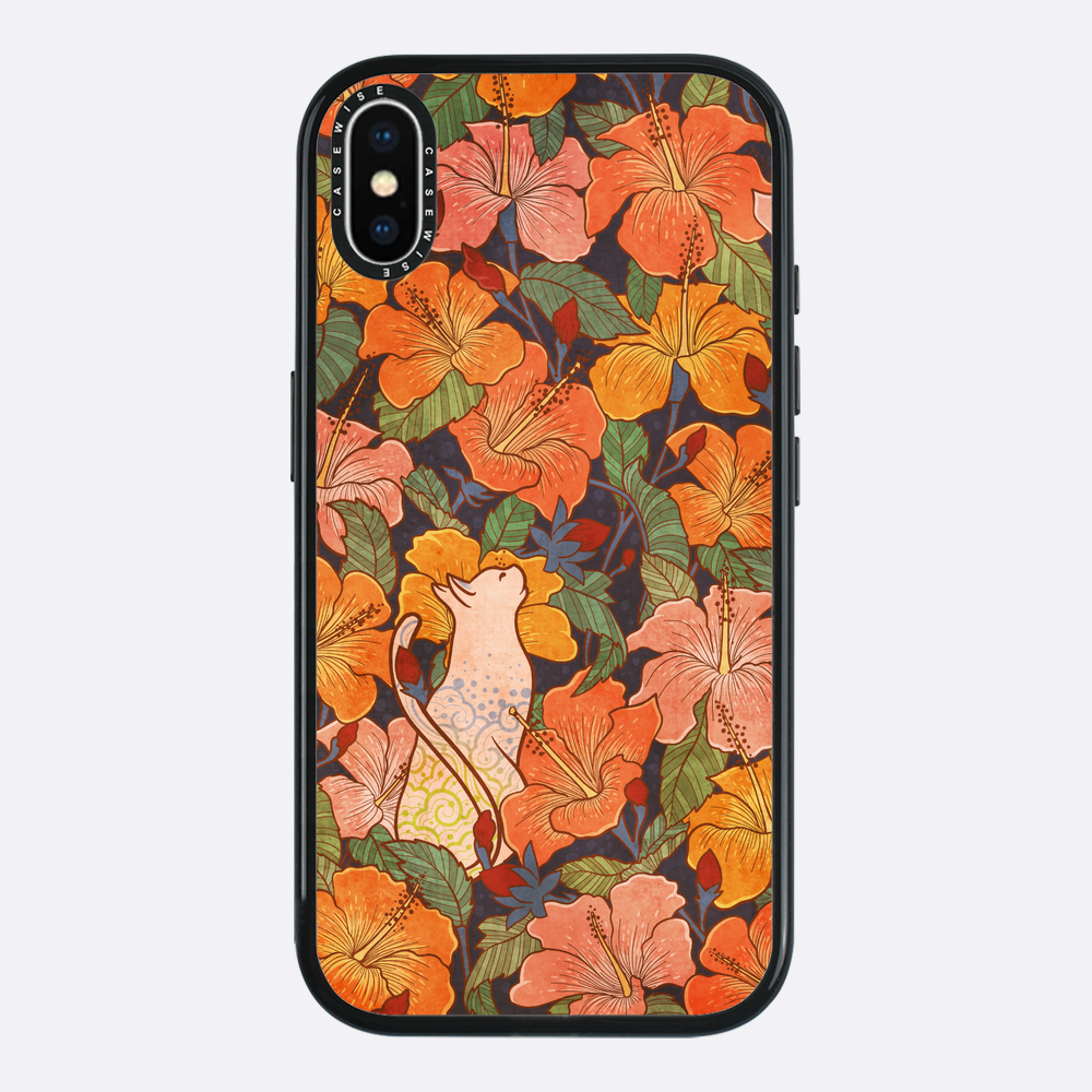 Cat and hibiscus - Etui