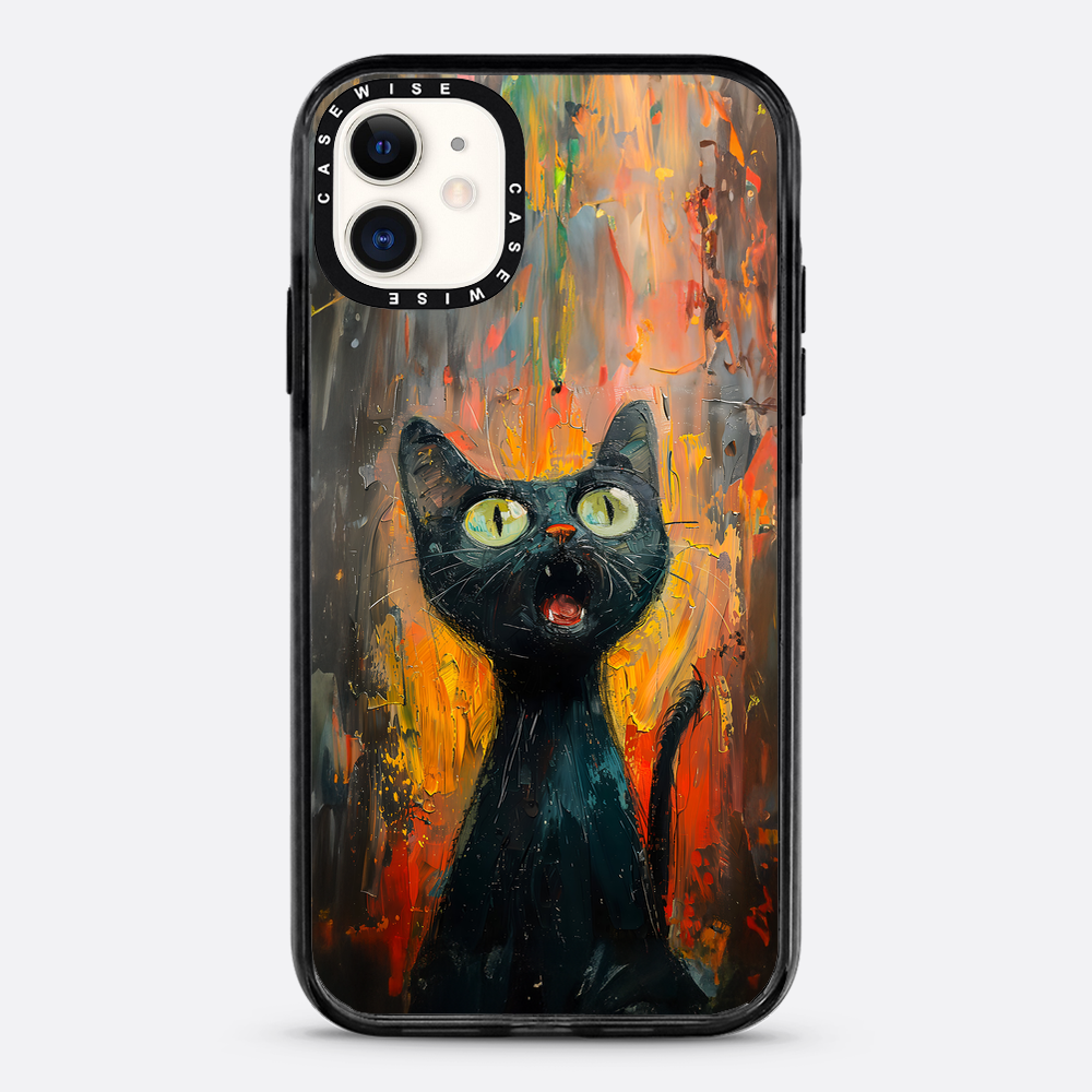Black Screaming Cat - Etui