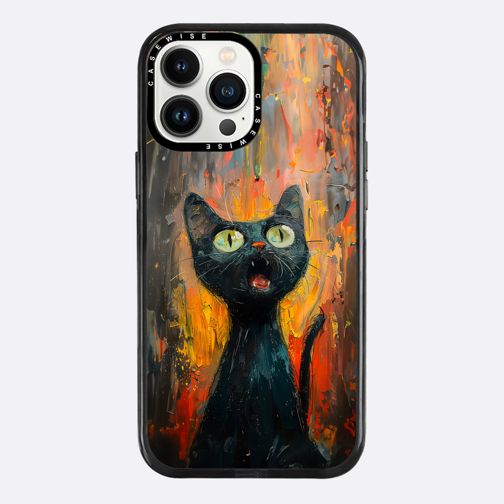 Black Screaming Cat - Etui