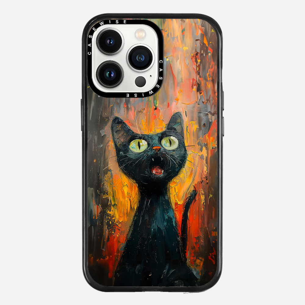 Black Screaming Cat - Etui