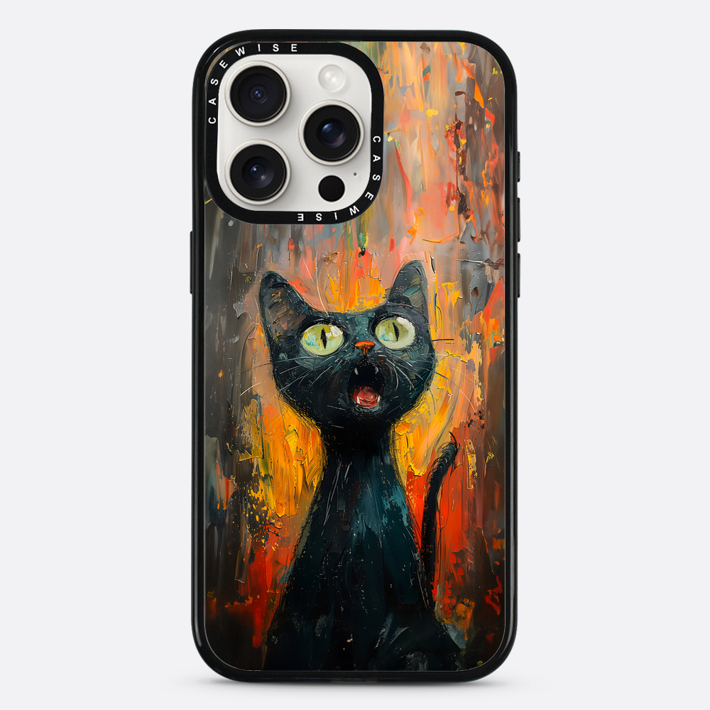 Black Screaming Cat - Etui