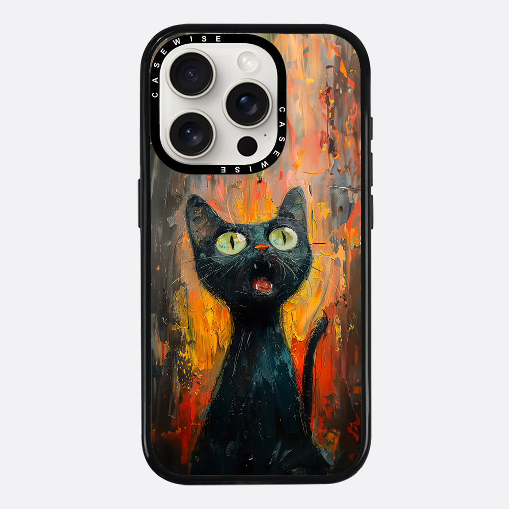 Black Screaming Cat - Etui