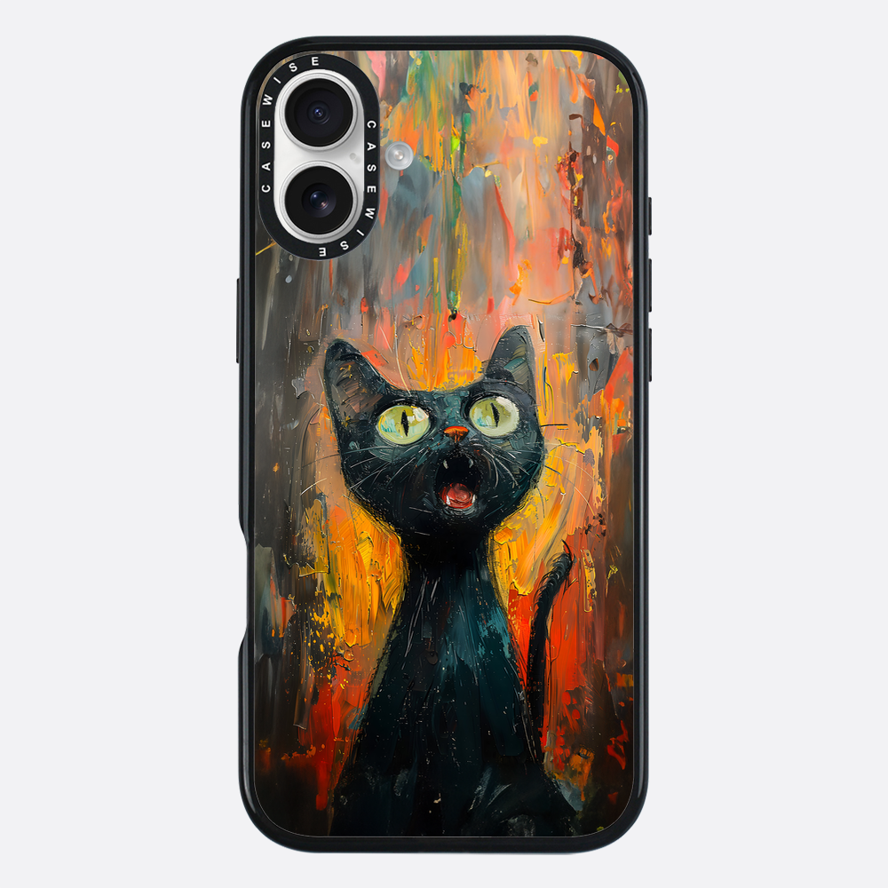 Black Screaming Cat - Etui
