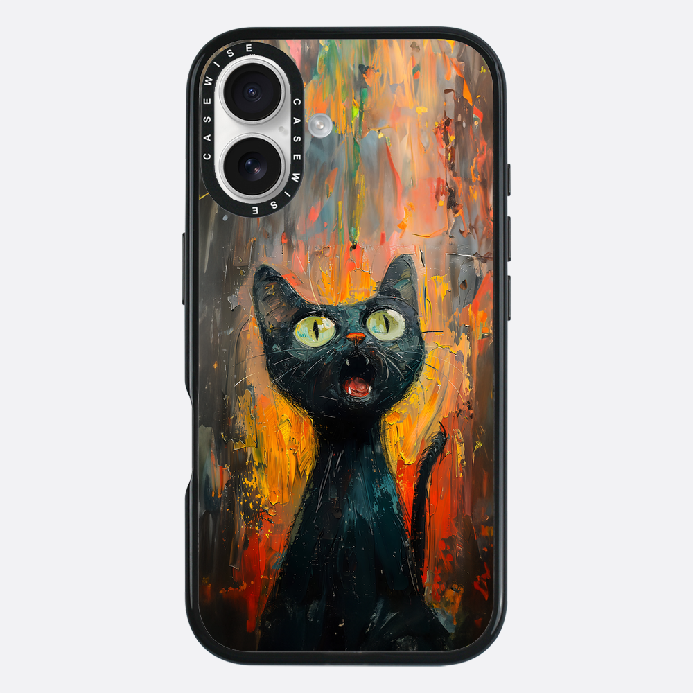 Black Screaming Cat - Etui