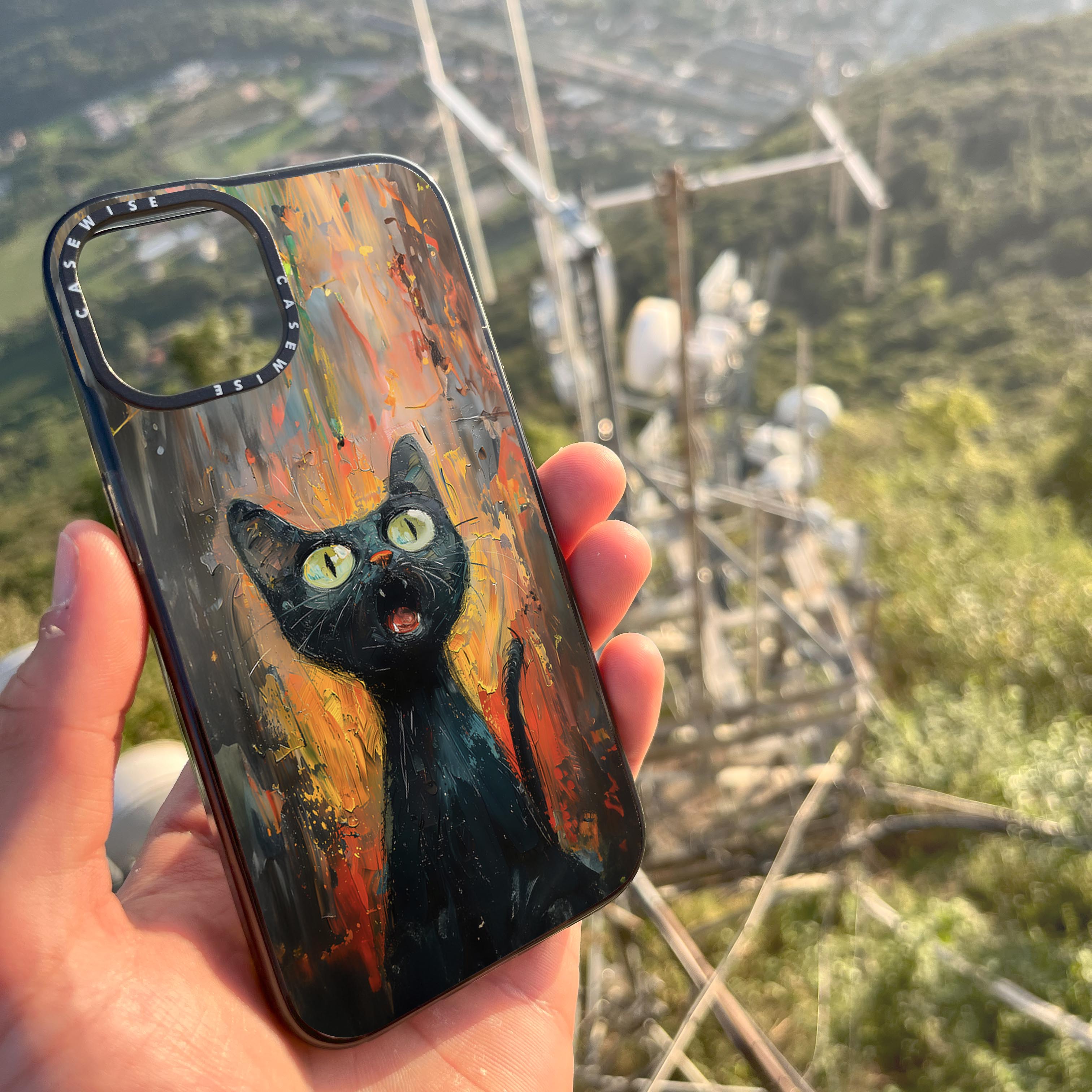 Black Screaming Cat - Etui