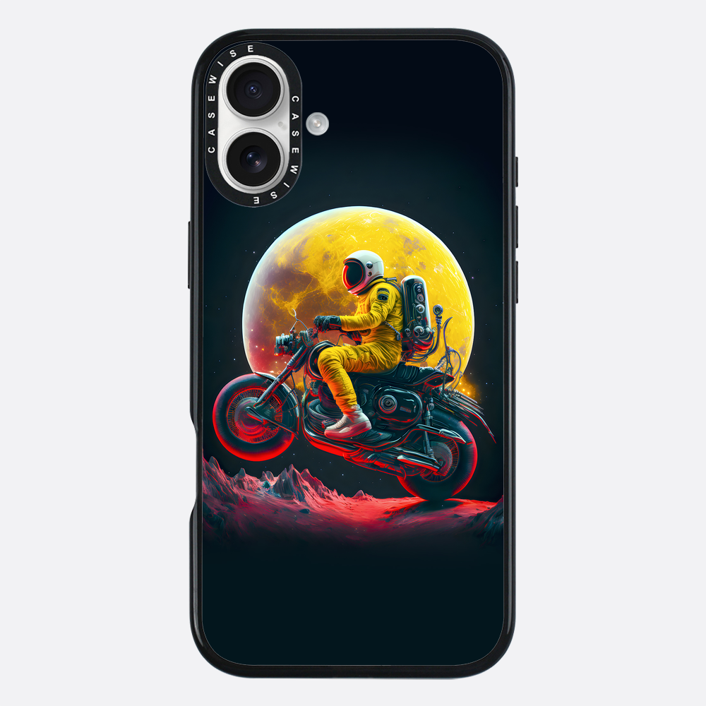Astronaut on the moon riding a motor - Etui