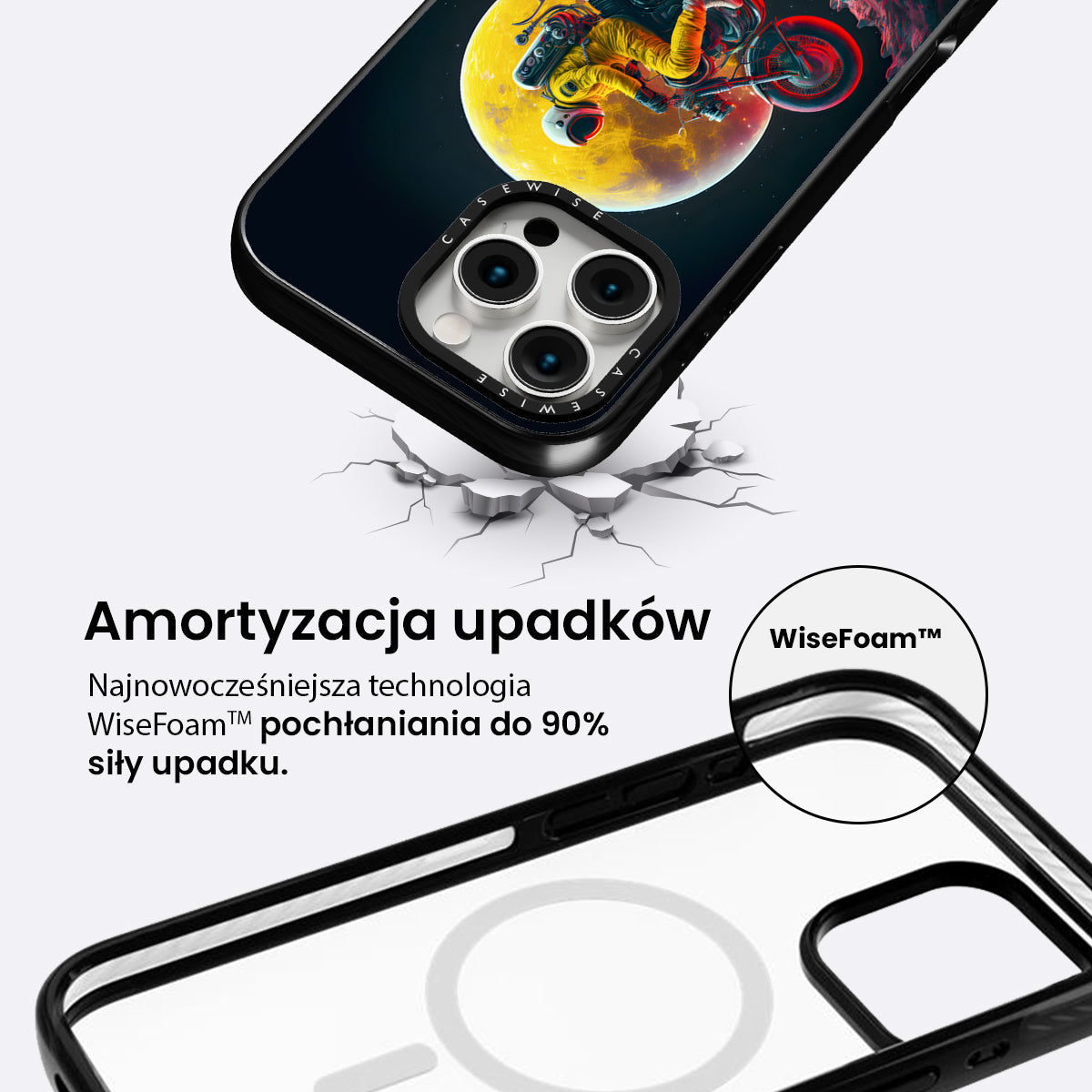 Astronaut on the moon riding a motor - Etui
