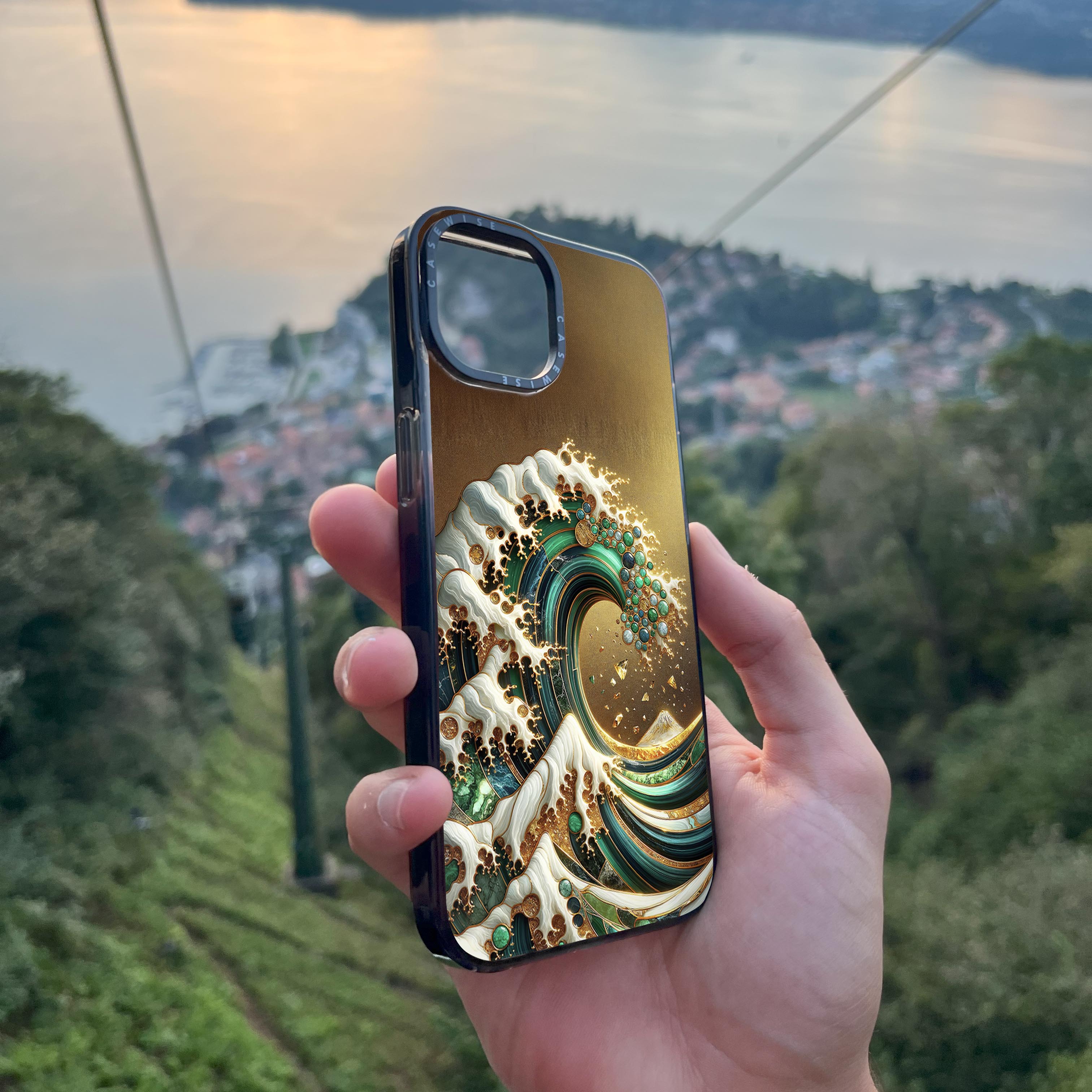 Gold Great Wave Abstract - Etui