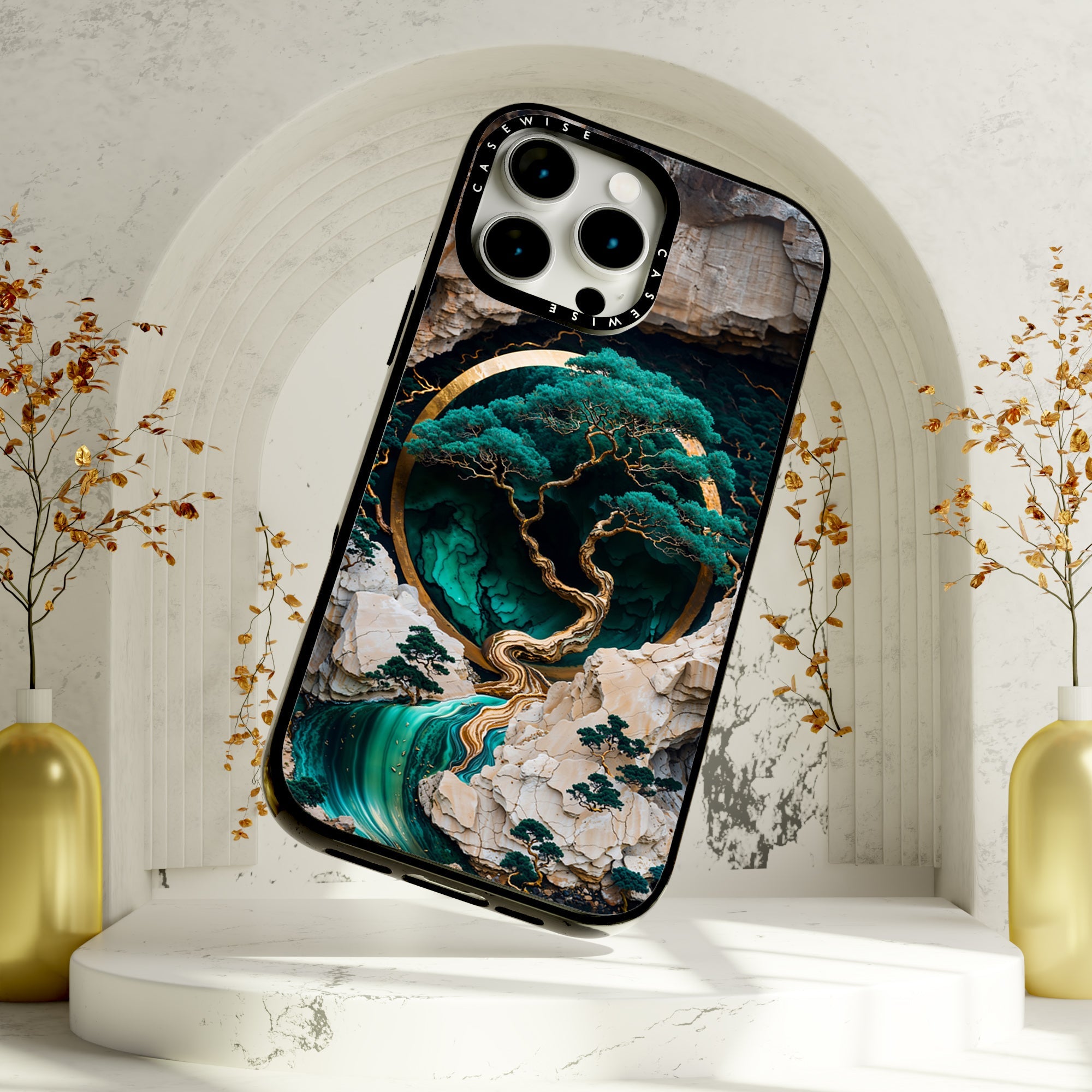 Mountain Tree Kintsugi Art - Etui