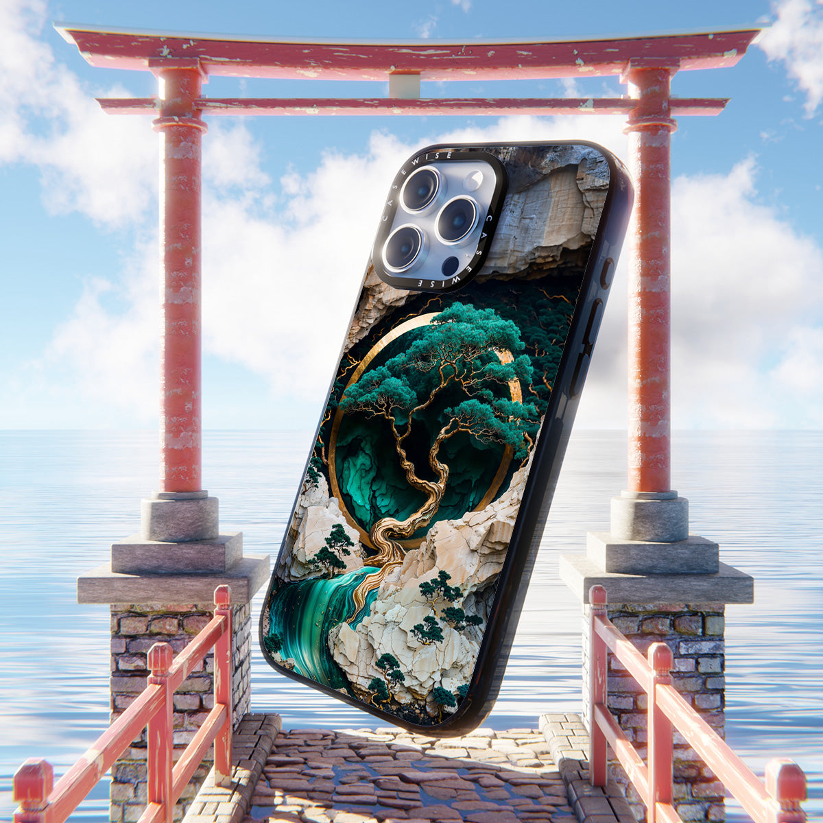 Mountain Tree Kintsugi Art - Etui