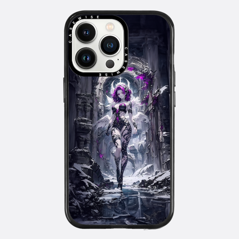 Lady in Purple White Dress - Etui