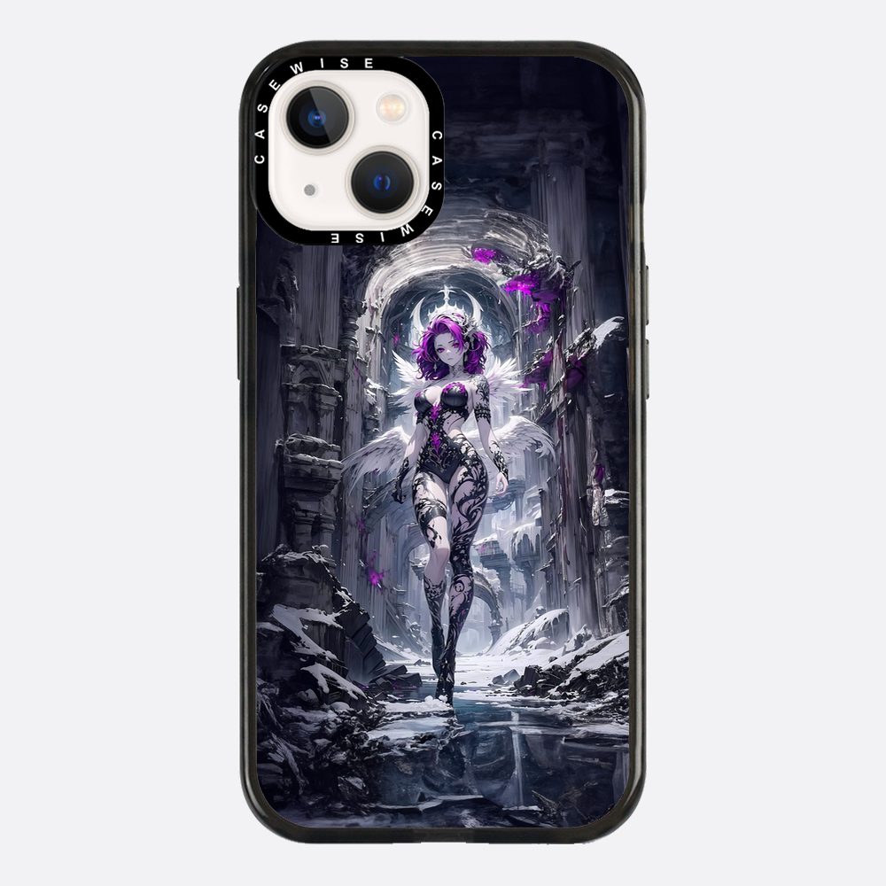 Lady in Purple White Dress - Etui