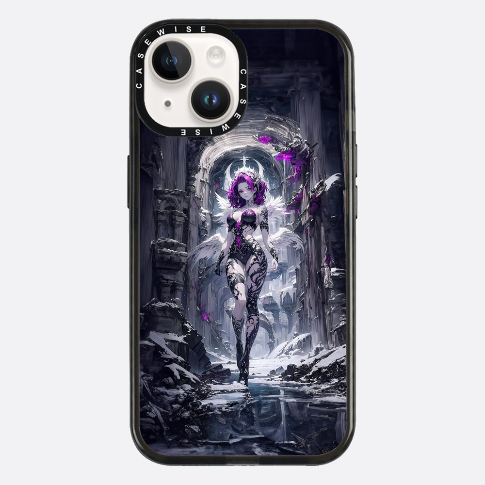 Lady in Purple White Dress - Etui