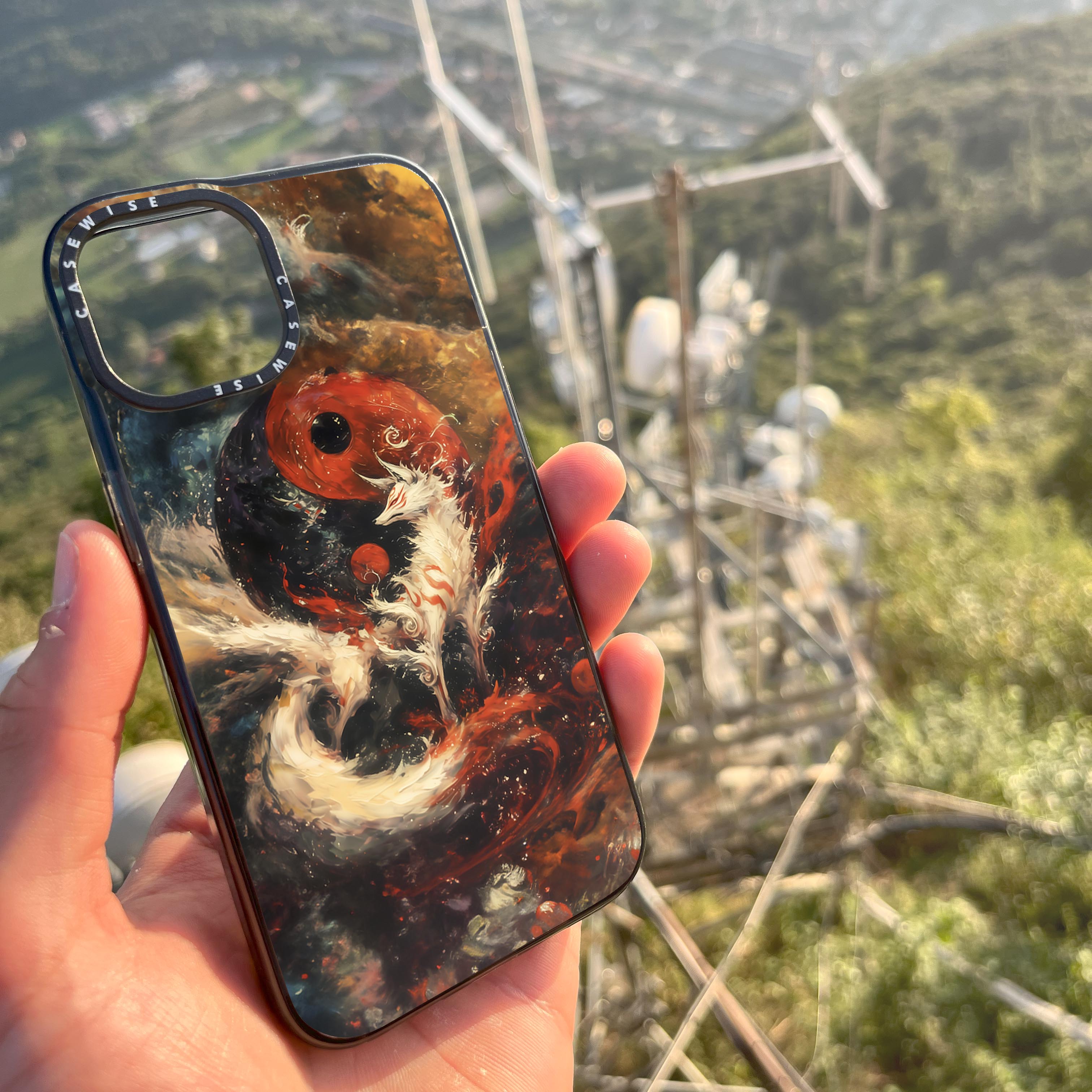 Red Kitsune Yin and Yang - Etui