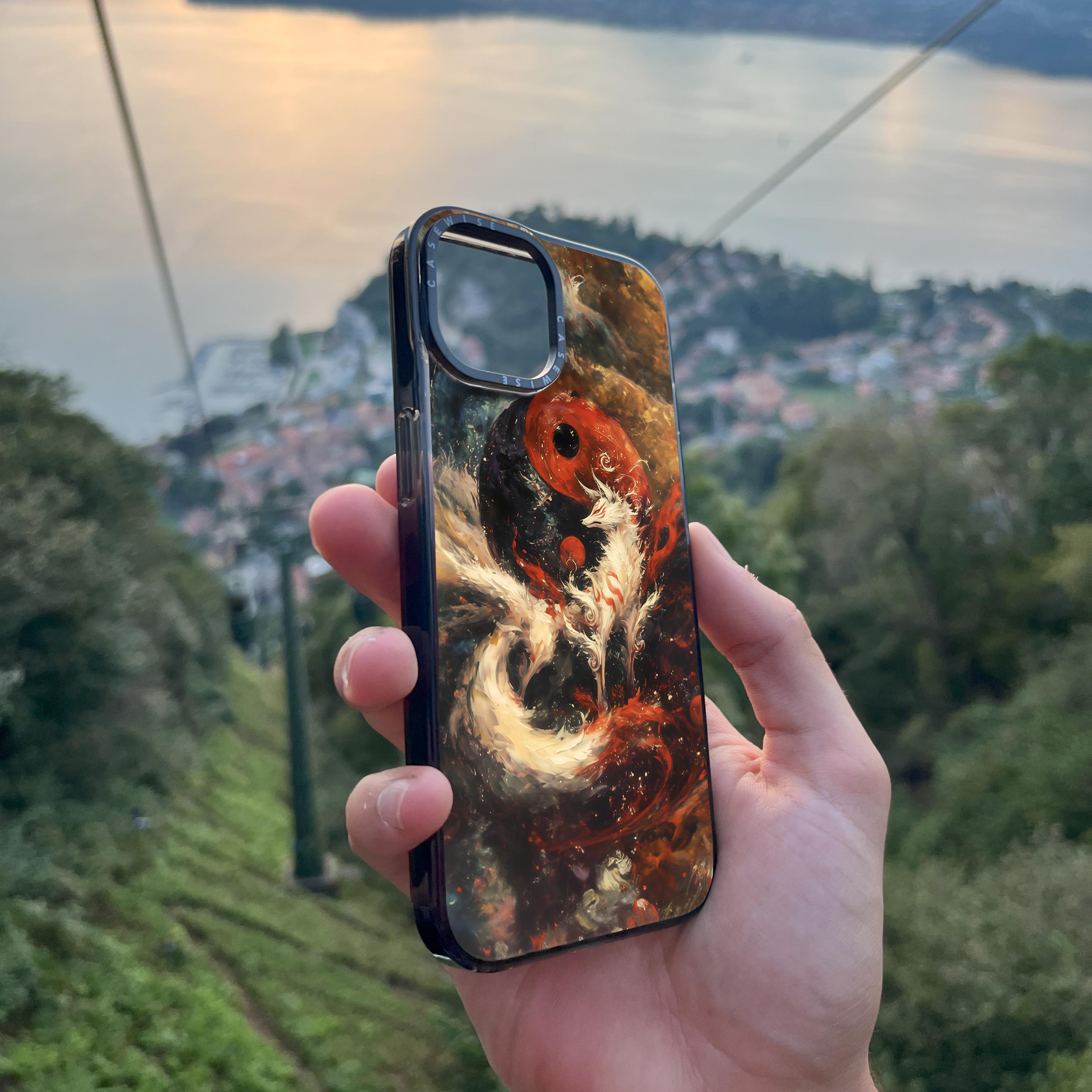Red Kitsune Yin and Yang - Etui