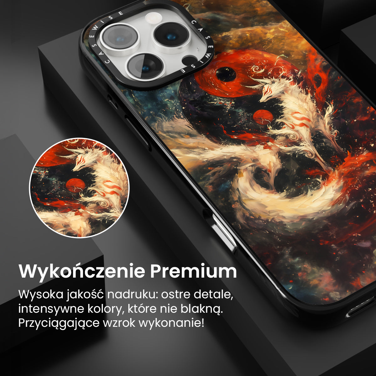 Red Kitsune Yin and Yang - Etui