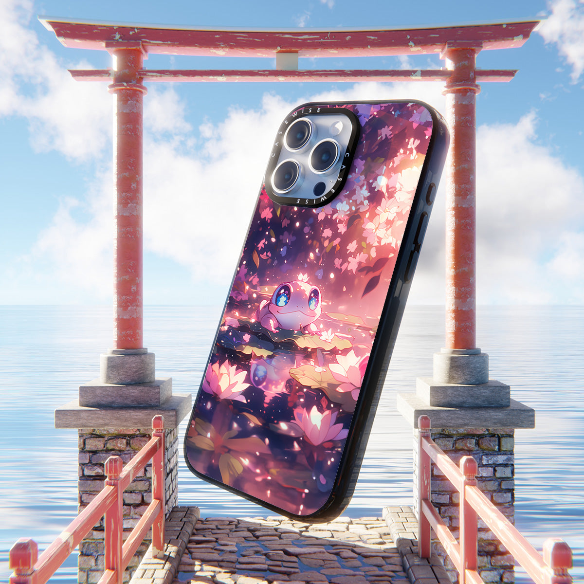 Anime Frog in Sakura - Etui