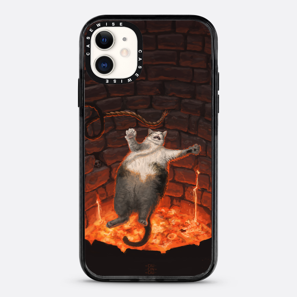 cat falling in lava - Etui