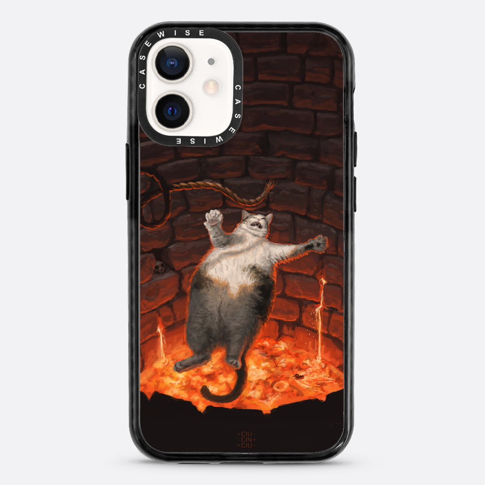cat falling in lava - Etui