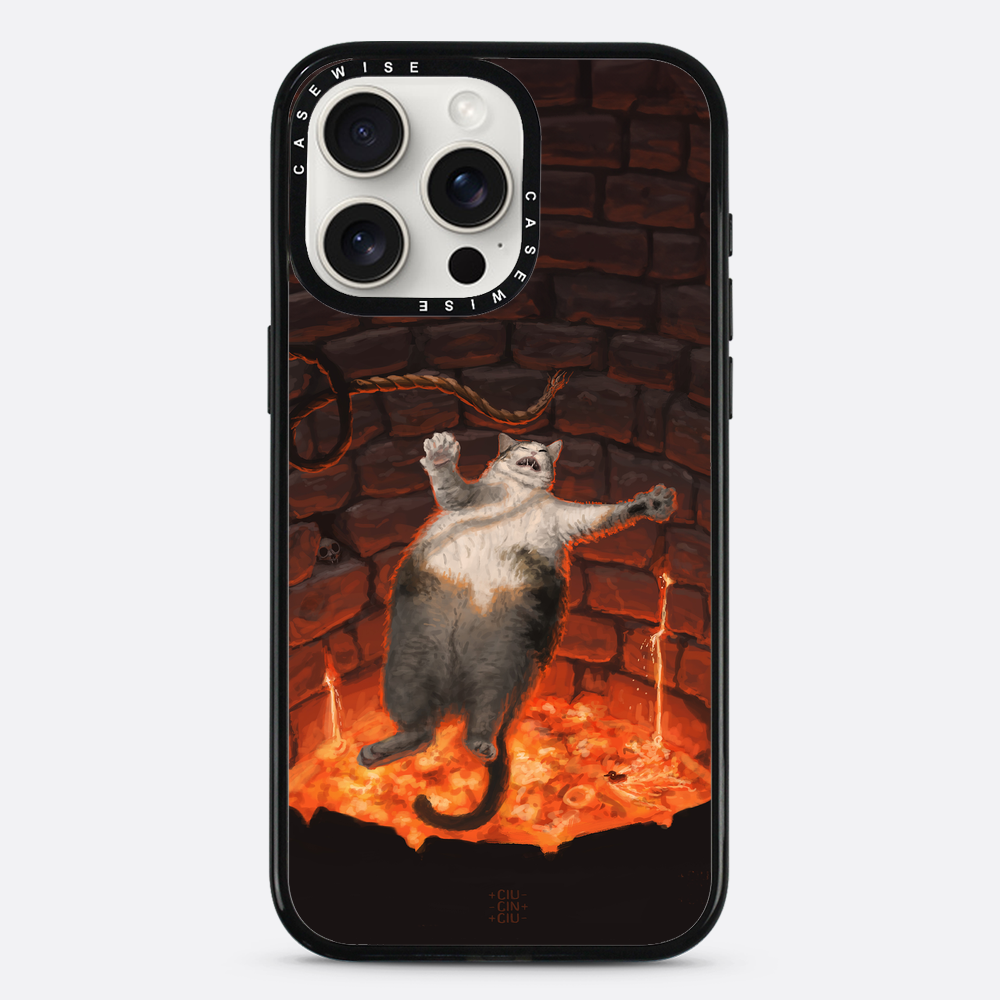 cat falling in lava - Etui