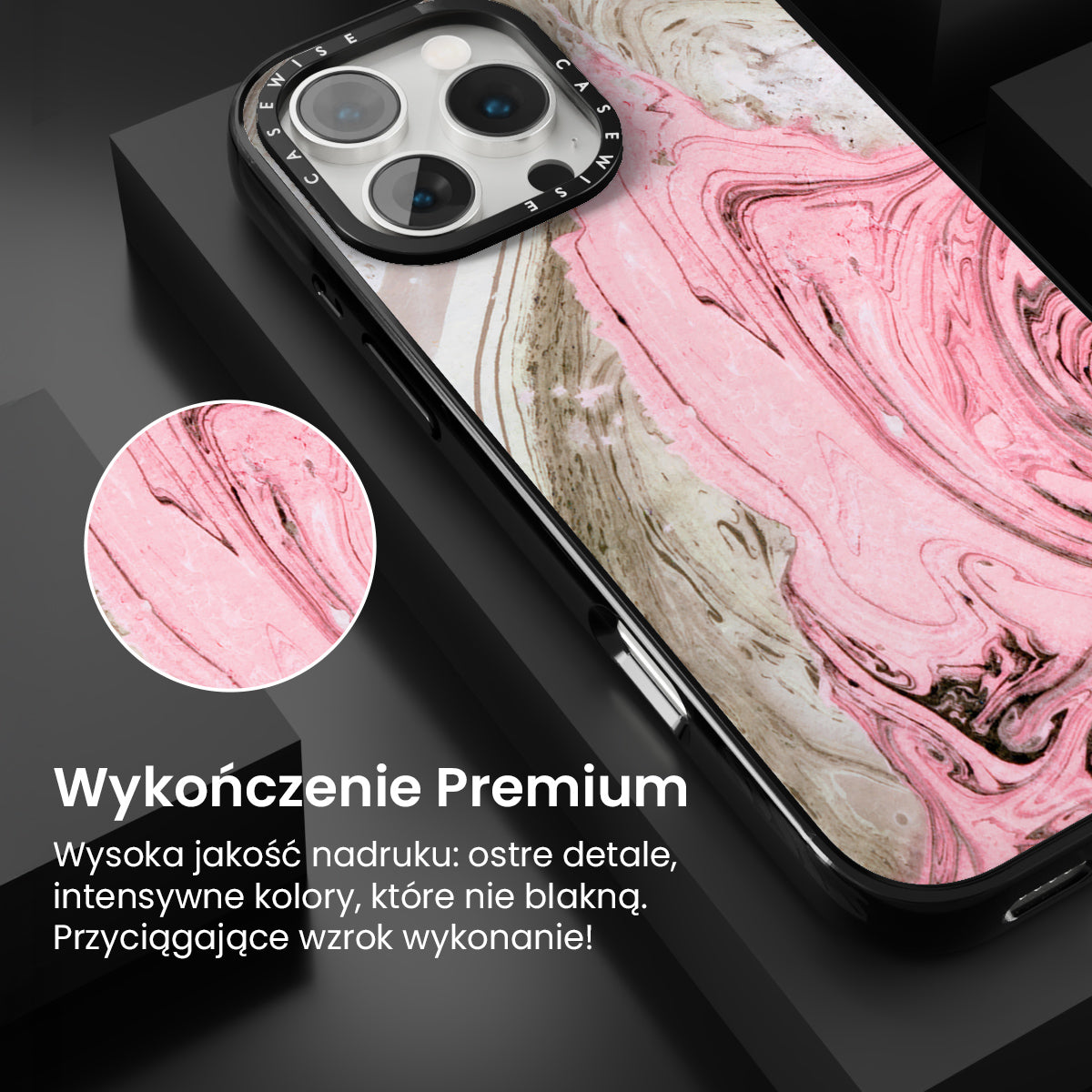 Nude + pink marbling