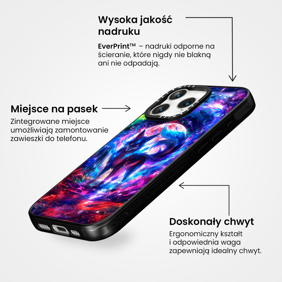 Rainbow Colorful Kitsune Fox - Etui