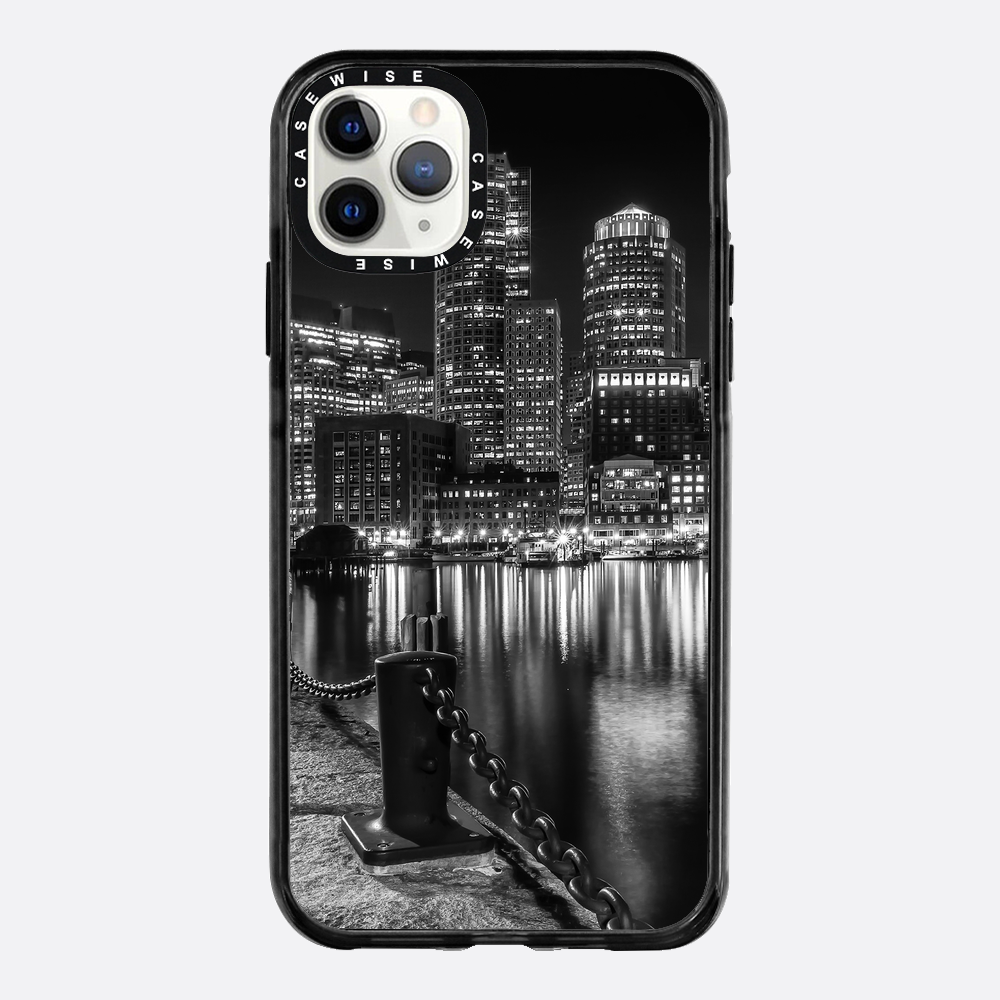 BOSTON Monochrome Fan Pier Park & Skyline at night - Etui