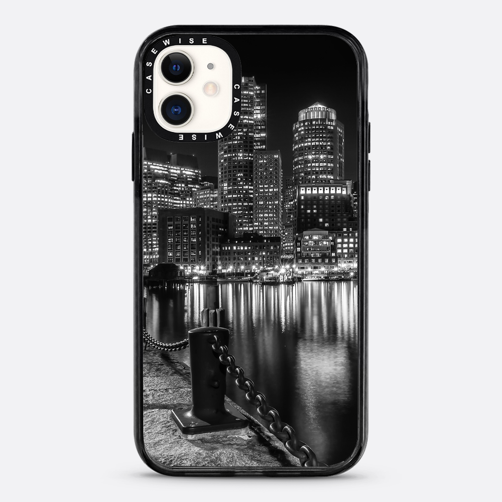 BOSTON Monochrome Fan Pier Park & Skyline at night - Etui