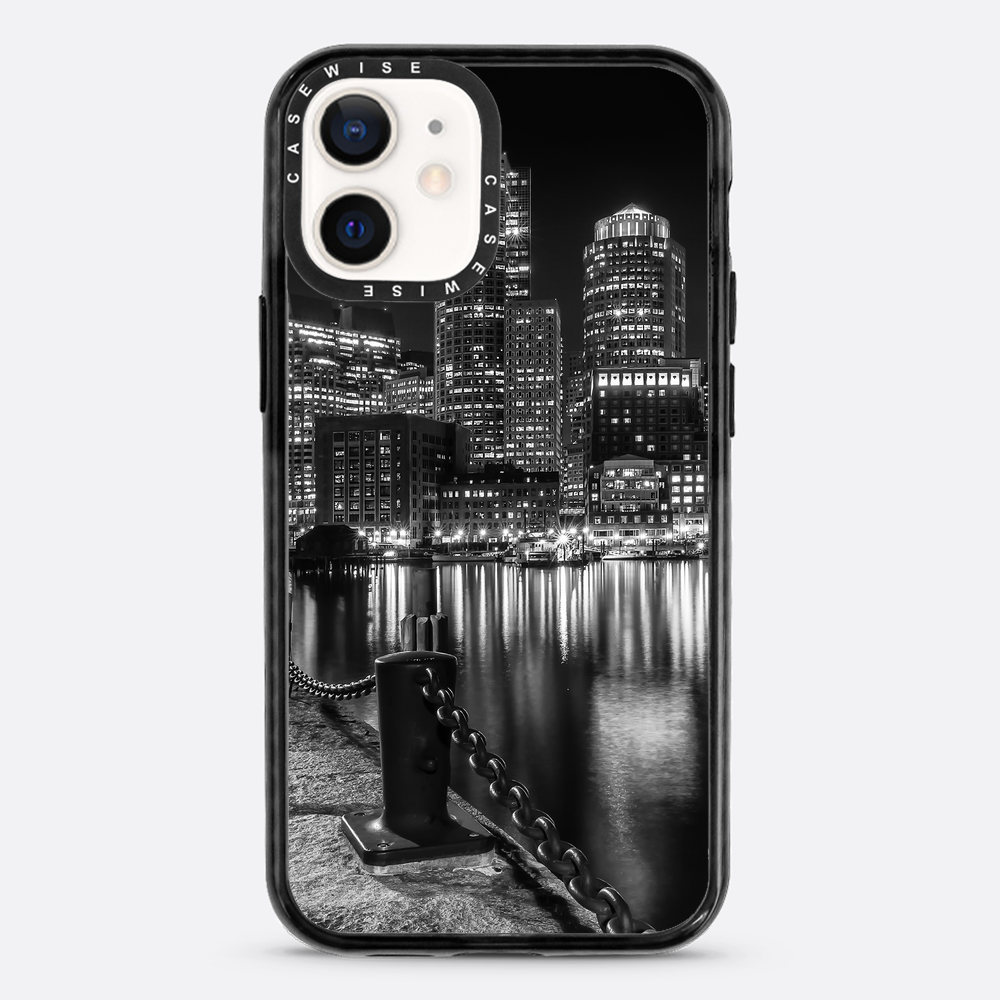 BOSTON Monochrome Fan Pier Park & Skyline at night - Etui