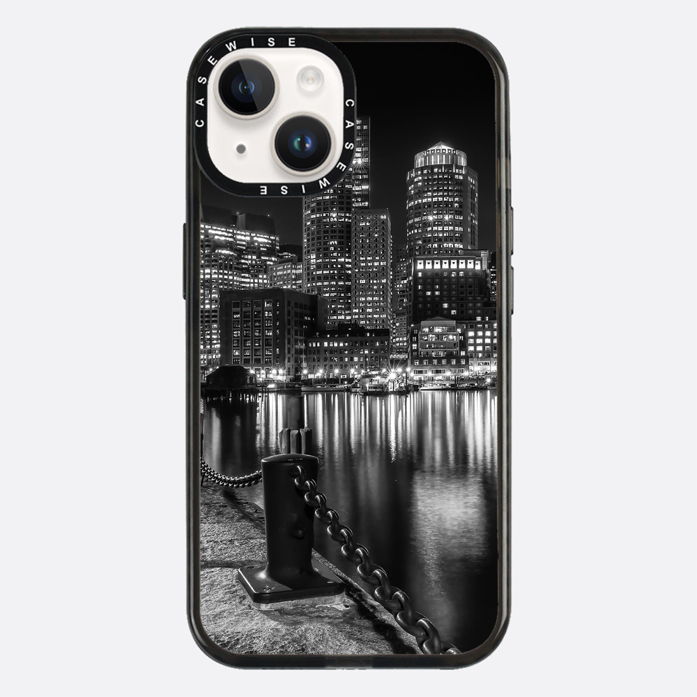 BOSTON Monochrome Fan Pier Park & Skyline at night - Etui