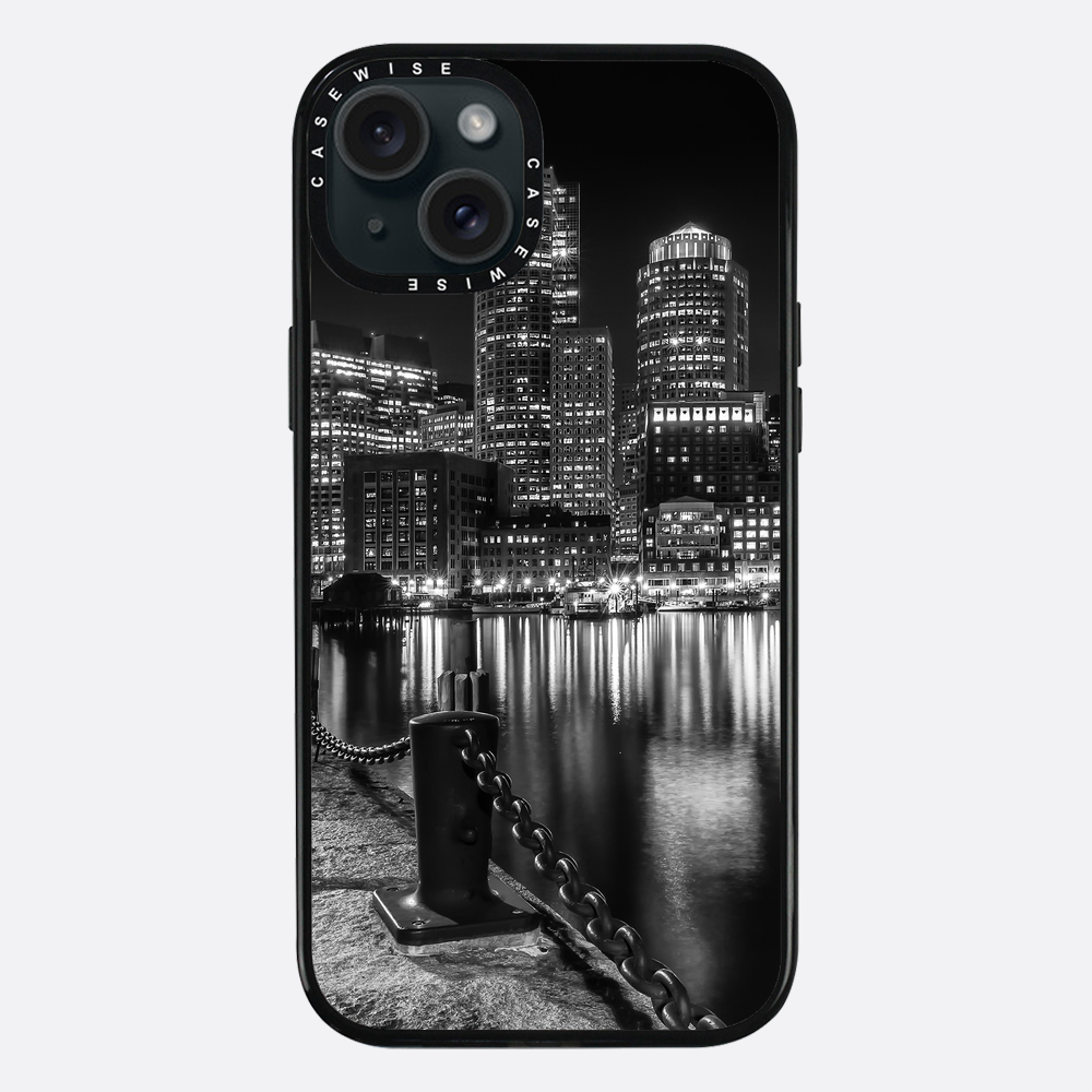 BOSTON Monochrome Fan Pier Park & Skyline at night - Etui